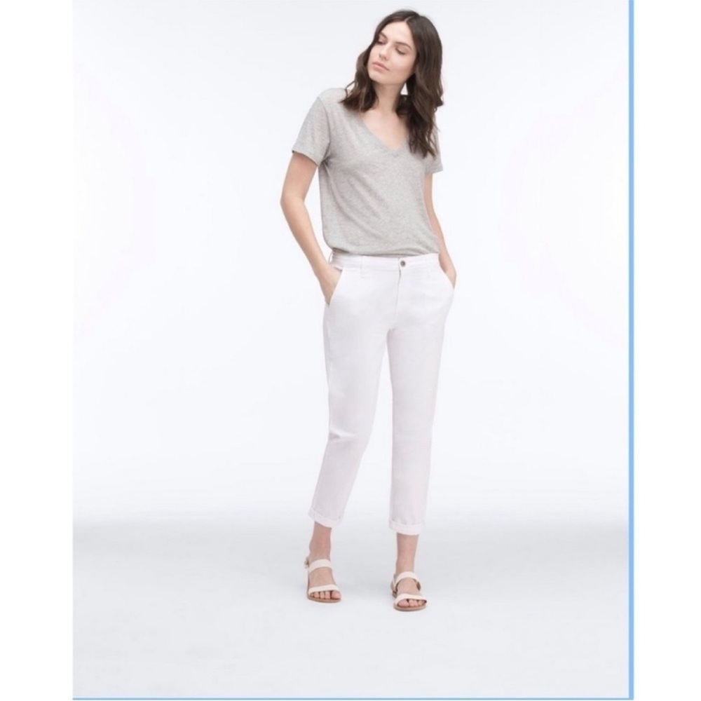 AG Adriano Goldschmied Linen THE TRISTAN TAILORED White TROUSER Pants size
27